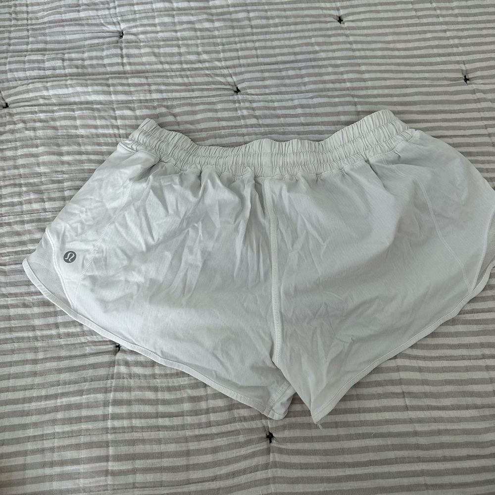 White Lululemon 2.5 inch shorts